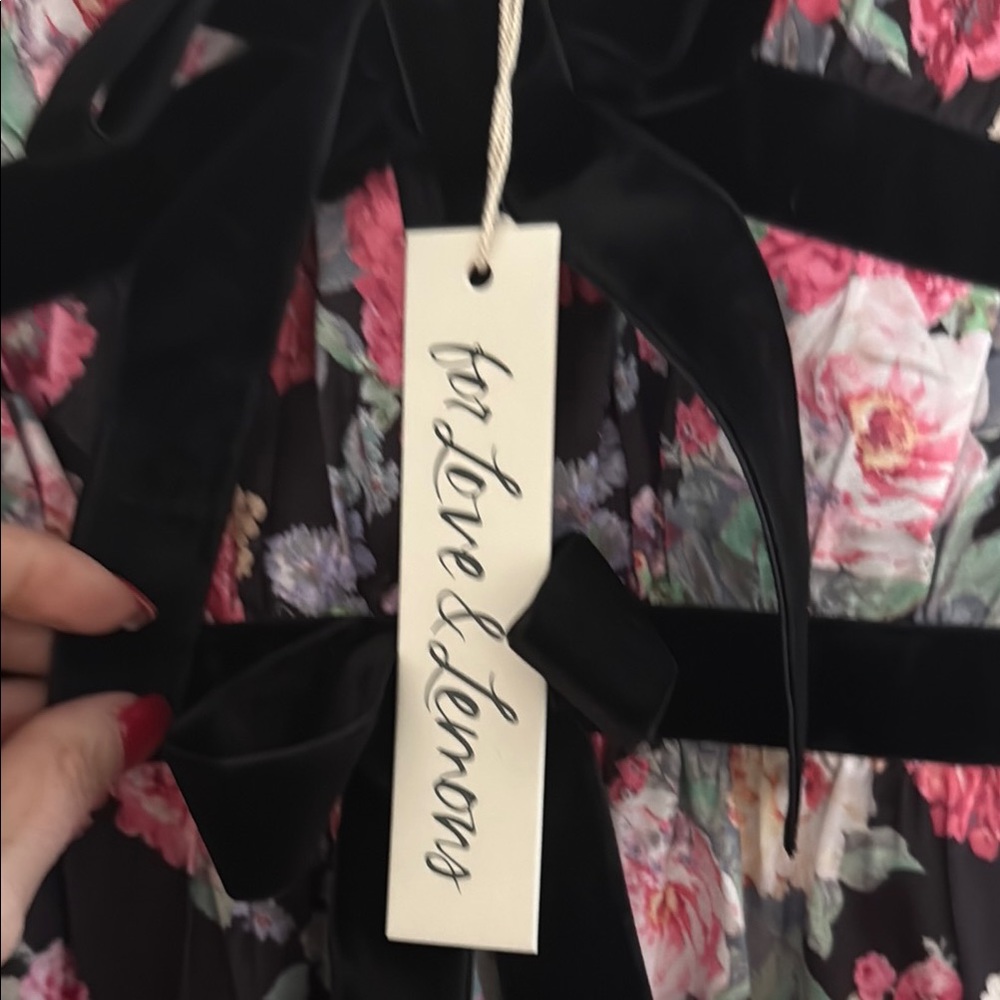 For Love of lemons Black Floral Dress - Picture 3 of 3